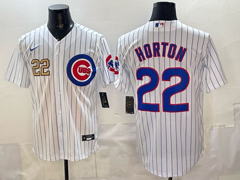 Men Chicago Cubs #22 Horton White Stripe Game 2026 Nike MLB Jersey style 004